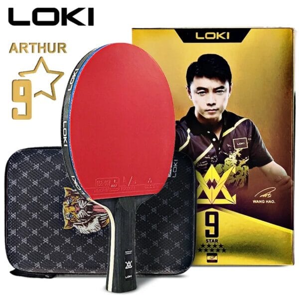 LOKI ARTHUR 9 Star Table Tennis Racket Carbon Offensive Lightweight Ping Pong Racket Paddle Bat with Sticky Rubber ITTF Approved - Image 9