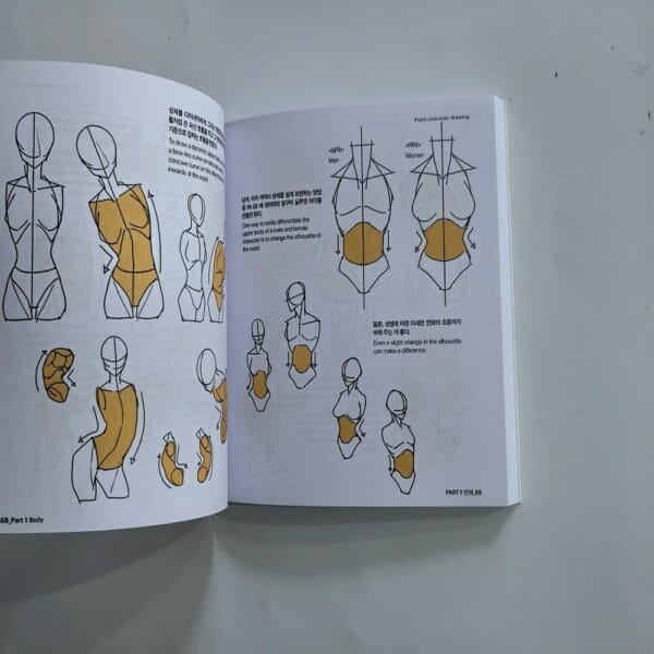 2 Books Bilingual English And Korean : POINT CHARACTER DRAWING TACO Korean Painter's Animation Character Quick Qrawing Art Book - Image 4