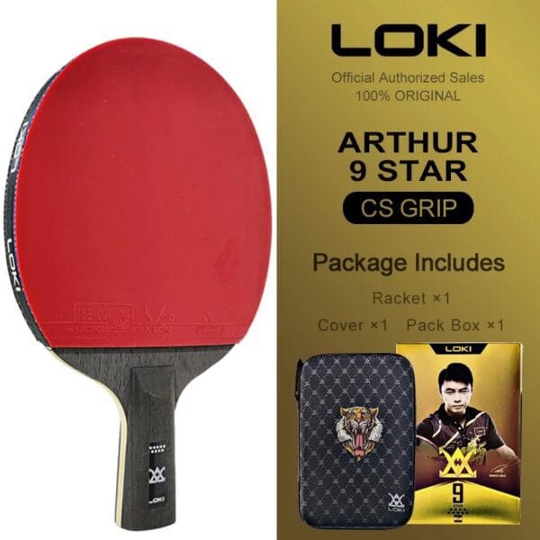 LOKI ARTHUR 9 Star Table Tennis Racket Carbon Offensive Lightweight Ping Pong Racket Paddle Bat with Sticky Rubber ITTF Approved - Image 6