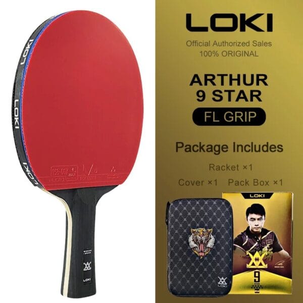 LOKI ARTHUR 9 Star Table Tennis Racket Carbon Offensive Lightweight Ping Pong Racket Paddle Bat with Sticky Rubber ITTF Approved - Image 2