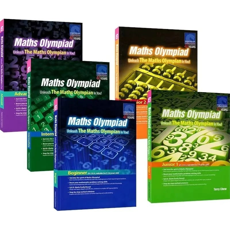 5 Books/set SAP Maths Olympiad Primary School Mathematical Thinking Training Exercise Math Questions English Book - Image 9